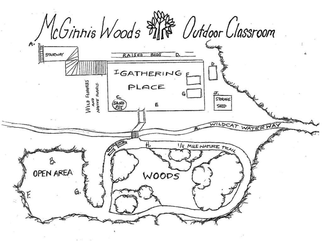 Map of the McGinnis Woods Outdoor Classroom