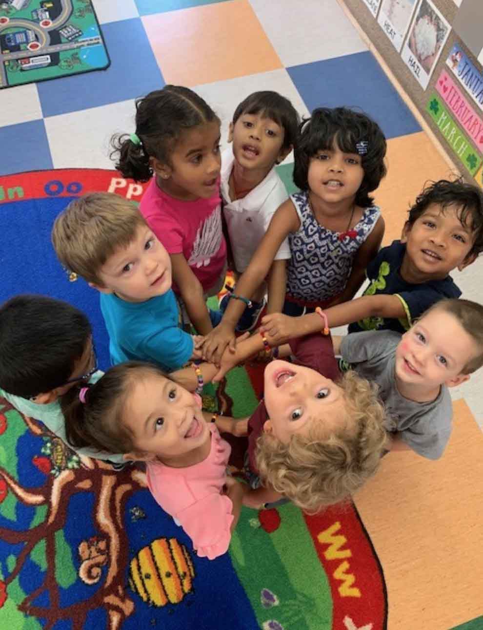 Johns Creek Preschool Students Playing in the Classroom