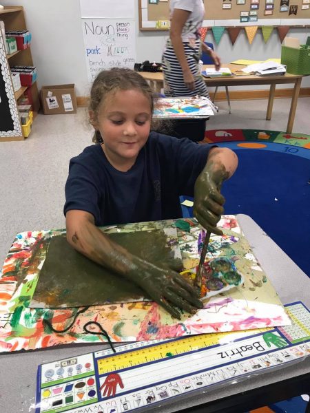 Painting in Art Class- Special Programs at McGinnis Woods