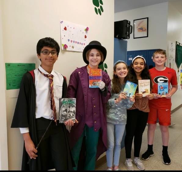 Middle grade students dressed as characters for book day 2022