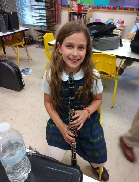 Clarinet playing student