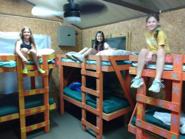 Girls bunk for overnight field trip in nature