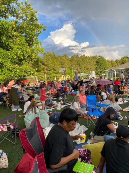 Rainbow over the crowd at Scene on the Green 2022