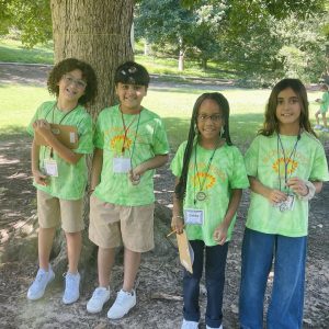 3rd grade students outside at Piedmont Park in Atlanta